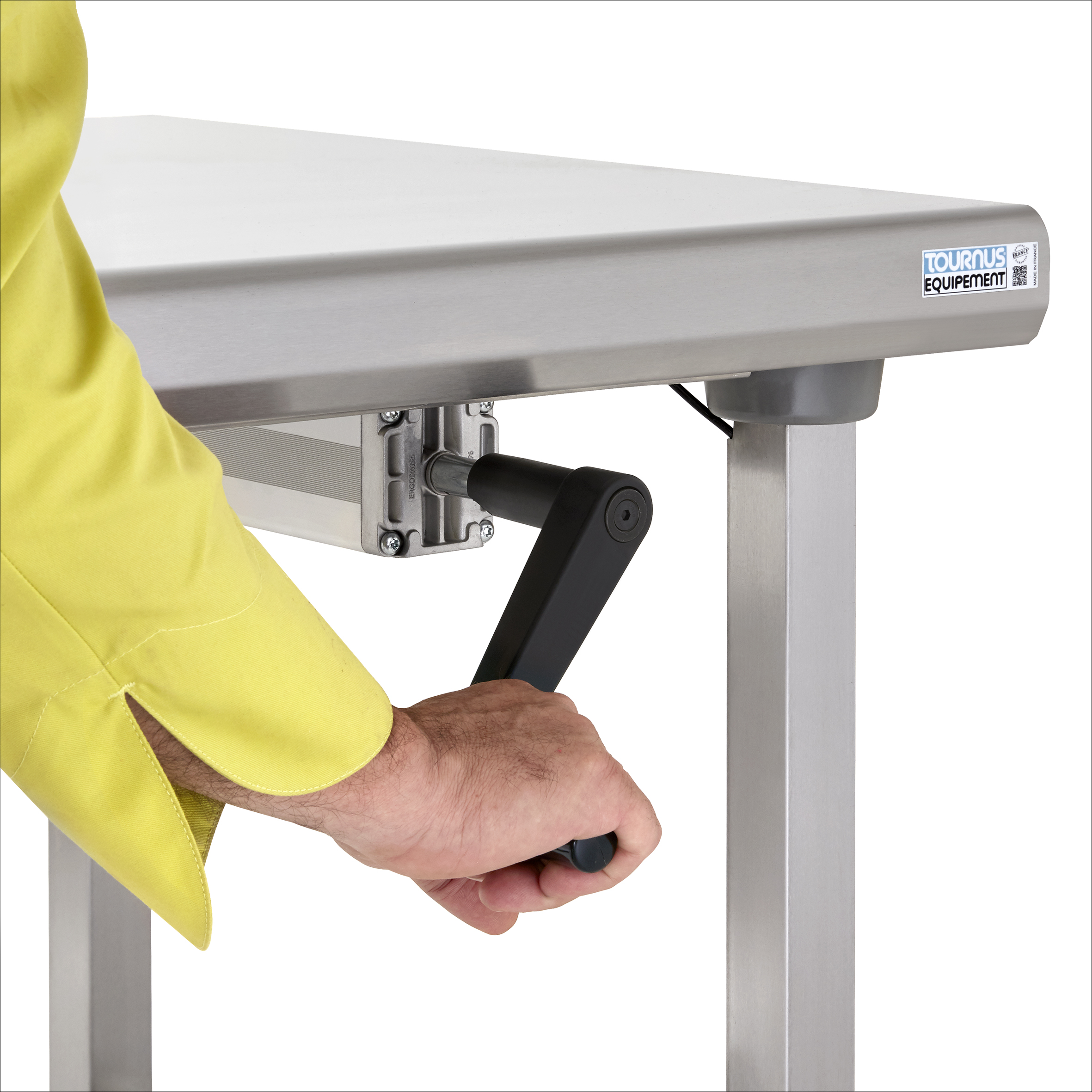 Table Ergonomix 140 cm en inox à hauteur réglable - MJPRO