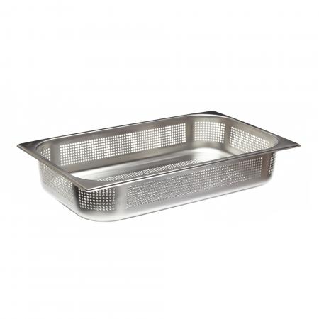Bac en inox Premium GN 1/1 perfor&eacute; profondeur 100 mm - R&eacute;f. 254810 - Illustration n&deg;1