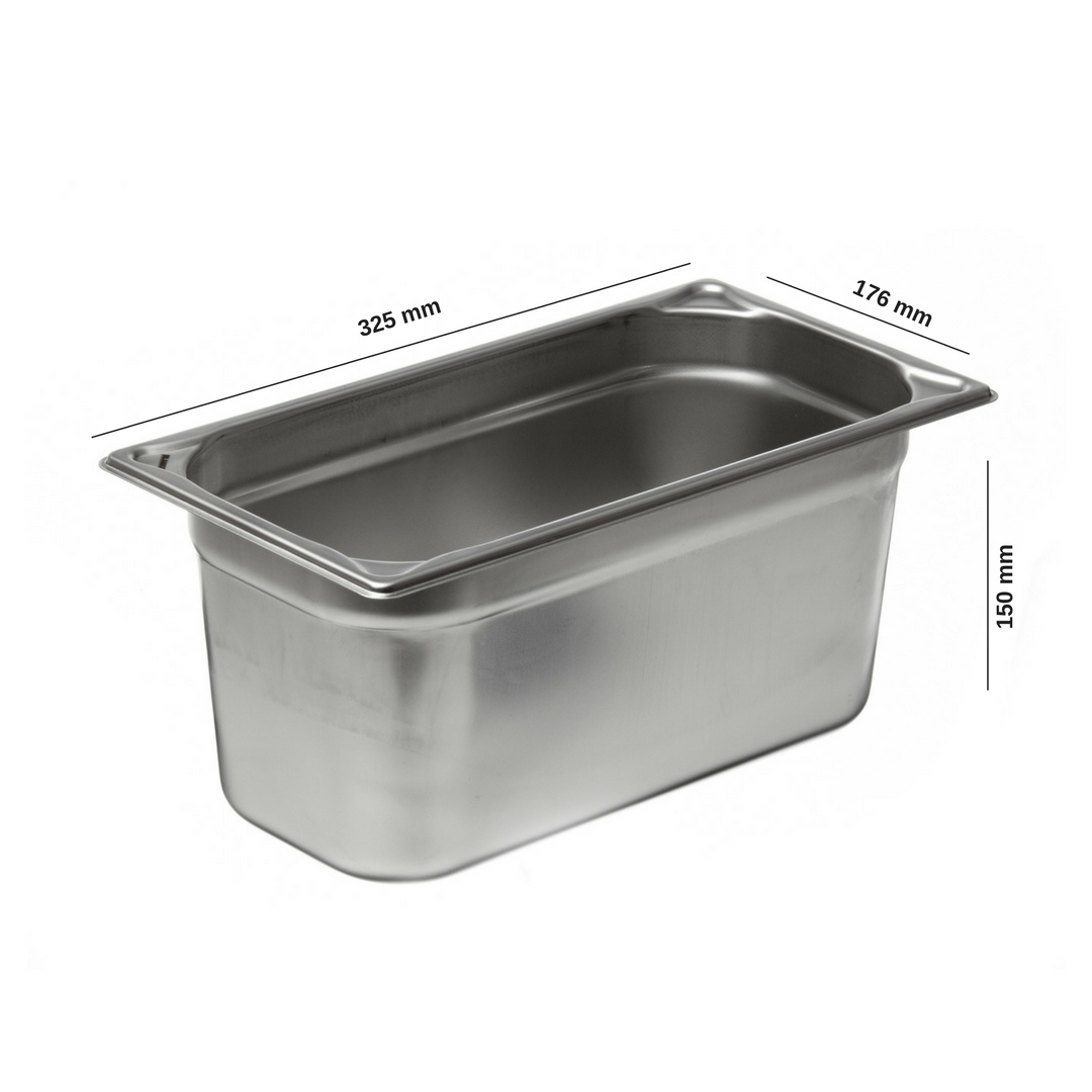 Bac en inox Premium GN 1/3 325X176X150 mm - Réf. 251615 - Illustration n°1