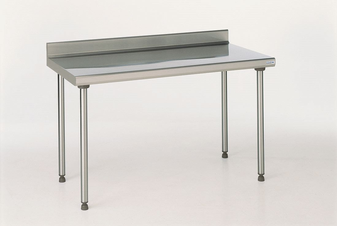 Table tout inox &agrave; dosseret 1400x700 mm gamme NF - R&eacute;f. 328203 - Illustration n&deg;1