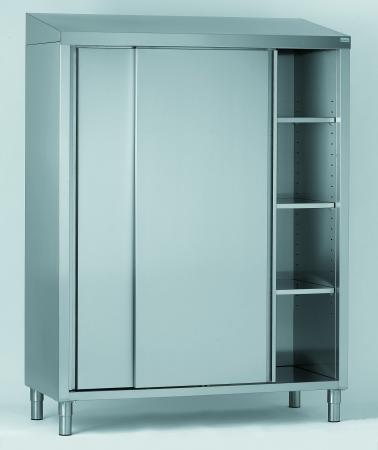 Armoire haute en inox avec 2 portes coulissantes 140x60x200 cm - R&eacute;f. 327843 - Illustration n&deg;1