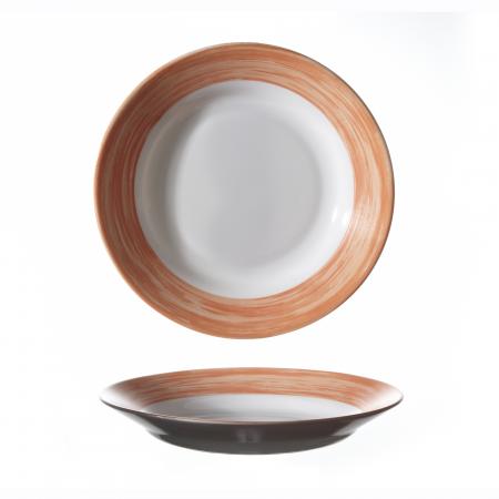 Assiette creuse Arcoroc Brush orange diam. 225 mm - R&eacute;f. 564605 - Illustration n&deg;1