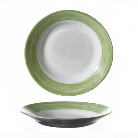 Assiette creuse Arcoroc Brush verte diam. 225 mm  - R&eacute;f. 564205 - Illustration n&deg;1