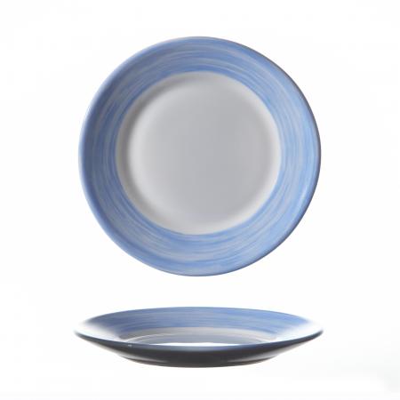 Assiette plate Arcoroc Brush bleue diam. 155 mm - R&eacute;f. 564409 - Illustration n&deg;1