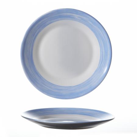 Assiette plate Arcoroc Brush bleue diam. 195 mm - R&eacute;f. 564407 - Illustration n&deg;1