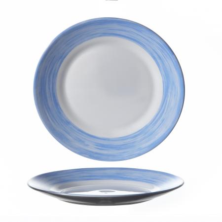 Assiette plate Arcoroc Brush bleue diam. 235 mm - Réf. 564403 - Illustration n°1