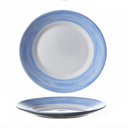 Assiette plate Arcoroc Brush bleue diam. 235 mm - R&eacute;f. 564403 - Illustration n&deg;1