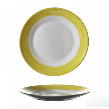 Assiette plate Arcoroc Brush jaune Diam. 195 mm  - Réf. 564007 - Illustration n°1
