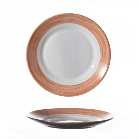 Assiette plate Arcoroc Brush orange diam. 195 mm - R&eacute;f. 564607 - Illustration n&deg;1