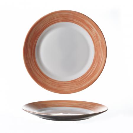 Assiette plate Arcoroc Brush orange diam. 235 mm - R&eacute;f. 564603 - Illustration n&deg;1