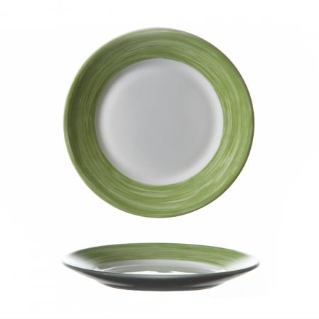 Assiette plate Arcoroc Brush verte diam. 155 mm  - R&eacute;f. 564209 - Illustration n&deg;1
