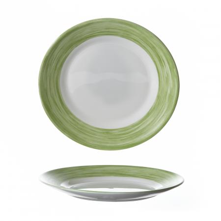 Assiette plate Arcoroc Brush verte diam. 235 mm  - R&eacute;f. 564203 - Illustration n&deg;1