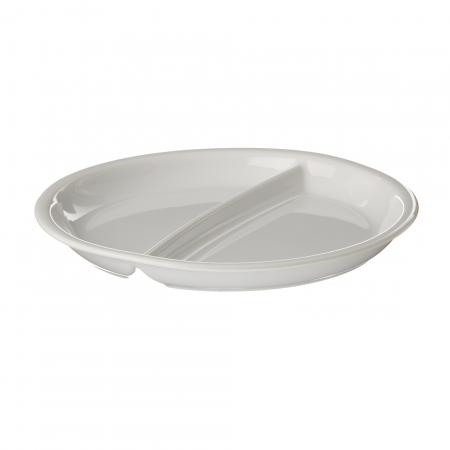 Assiette ronde en porcelaine avec 2 compartiments diam. 250 mm - Réf. 779825 - Illustration n°1