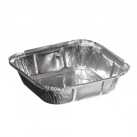 Barquette Alu, bords droits, 153x153x27 mm,  570 gr  - R&eacute;f. 710157 - Illustration n&deg;1