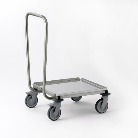 Chariot porte-casiers 60x51 cm tout inox avec rampe  - Réf. 478802 - Illustration n°1