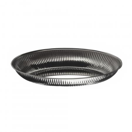 Corbeille &agrave; pain ovale cannel&eacute;e en inox 260 mm - R&eacute;f. 372826 - Illustration n&deg;1