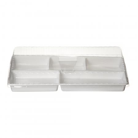 Couvercle pour plateau repas 5 compartiments - R&eacute;f. 702439 - Illustration n&deg;1