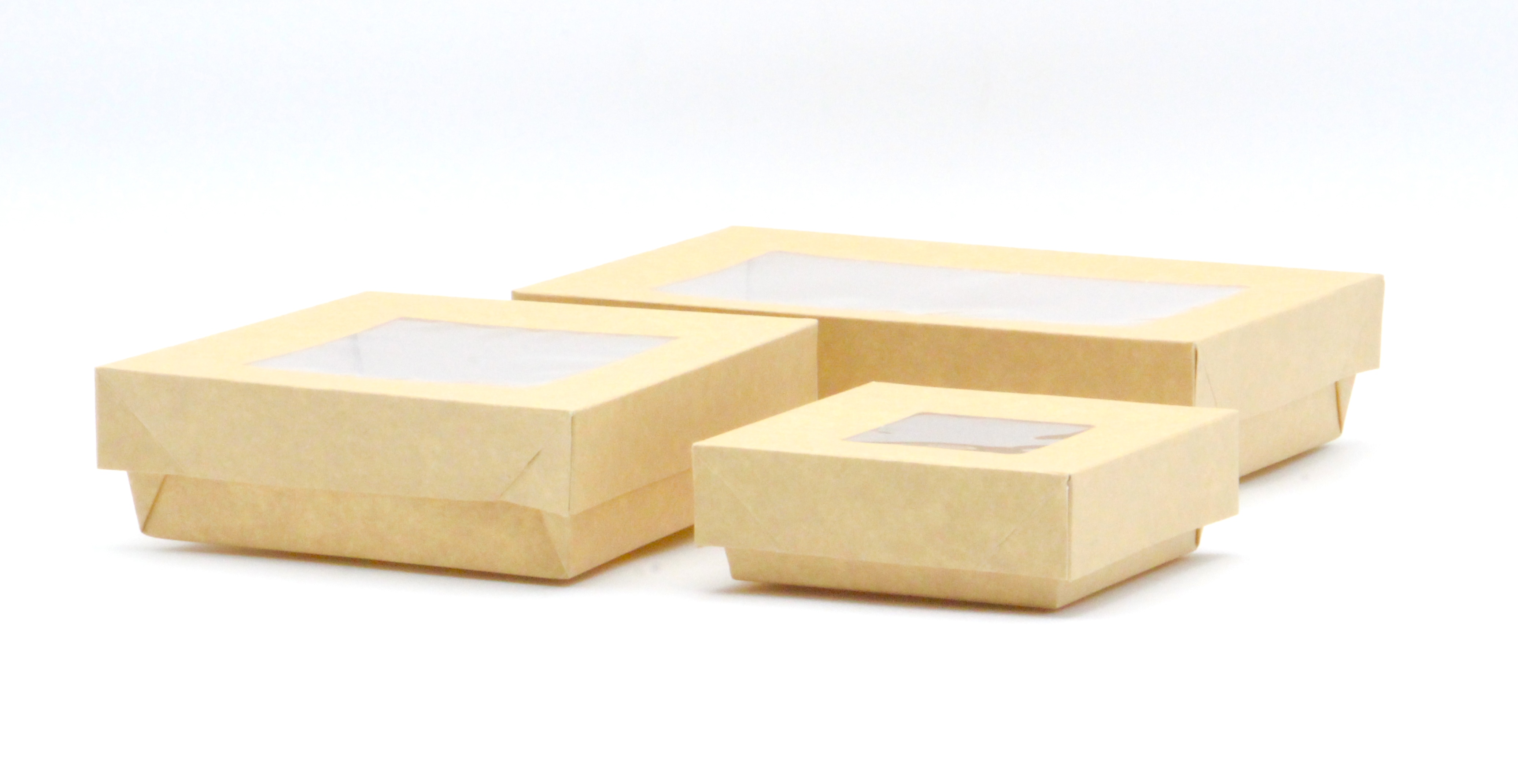 Boite en carton LUNCH &agrave; fen&ecirc;tre avec couvercle - R&eacute;f. GENE7504 - Illustration n&deg;1