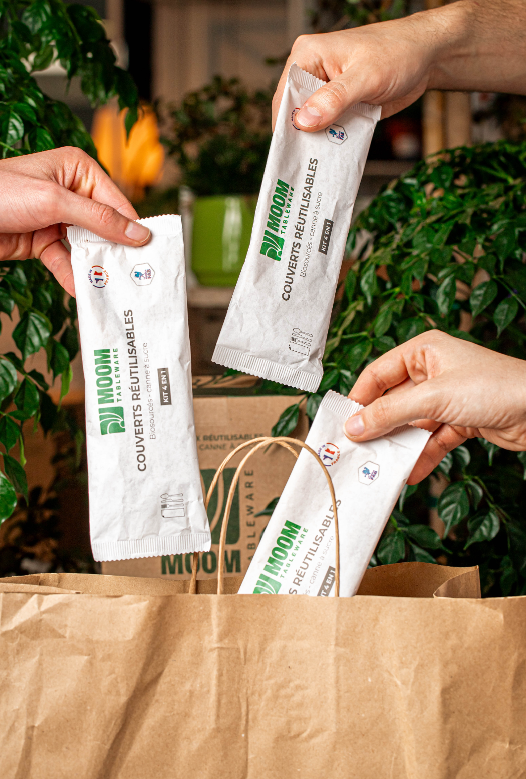 Sachet "Déjeuner" 4/1 couverts Soft Bio RE-USE - colis de 150 - Réf. 743824 - Illustration n°3