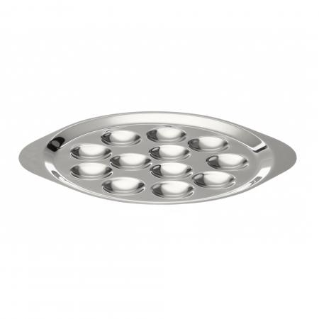 Plat &agrave; escargot eco en inox - 12 empreintes - R&eacute;f. 373312 - Illustration n&deg;1