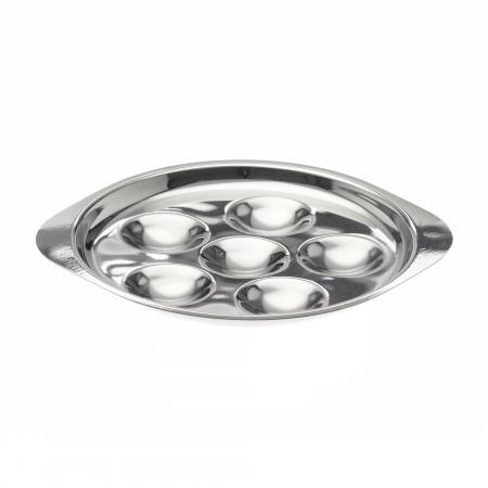Plat &agrave; escargot eco en inox - 6 empreintes - R&eacute;f. 373306 - Illustration n&deg;1