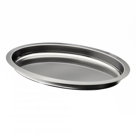 Plat &agrave; gratin ovale en inox 18% 370 mm - R&eacute;f. 372338 - Illustration n&deg;1