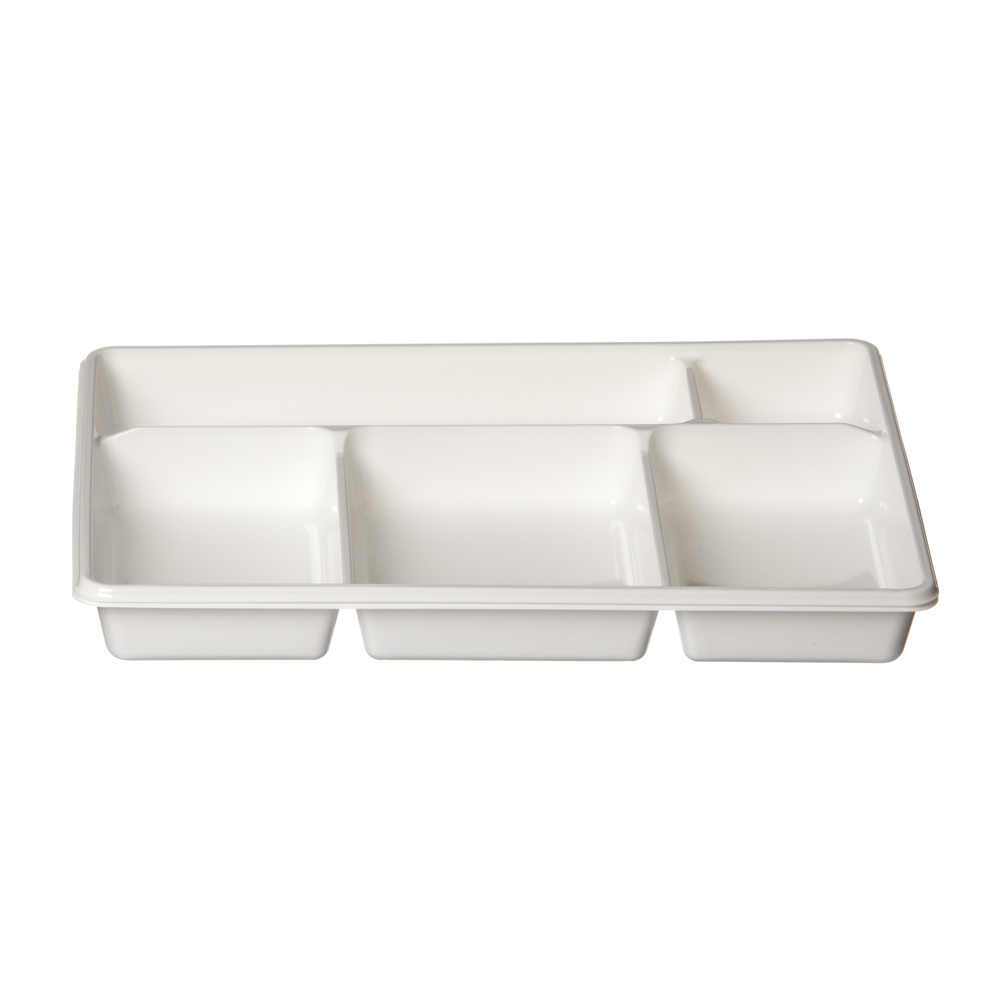 Plateau repas plastique 5 compartiments 290 x 224mm blanc - PAREDES