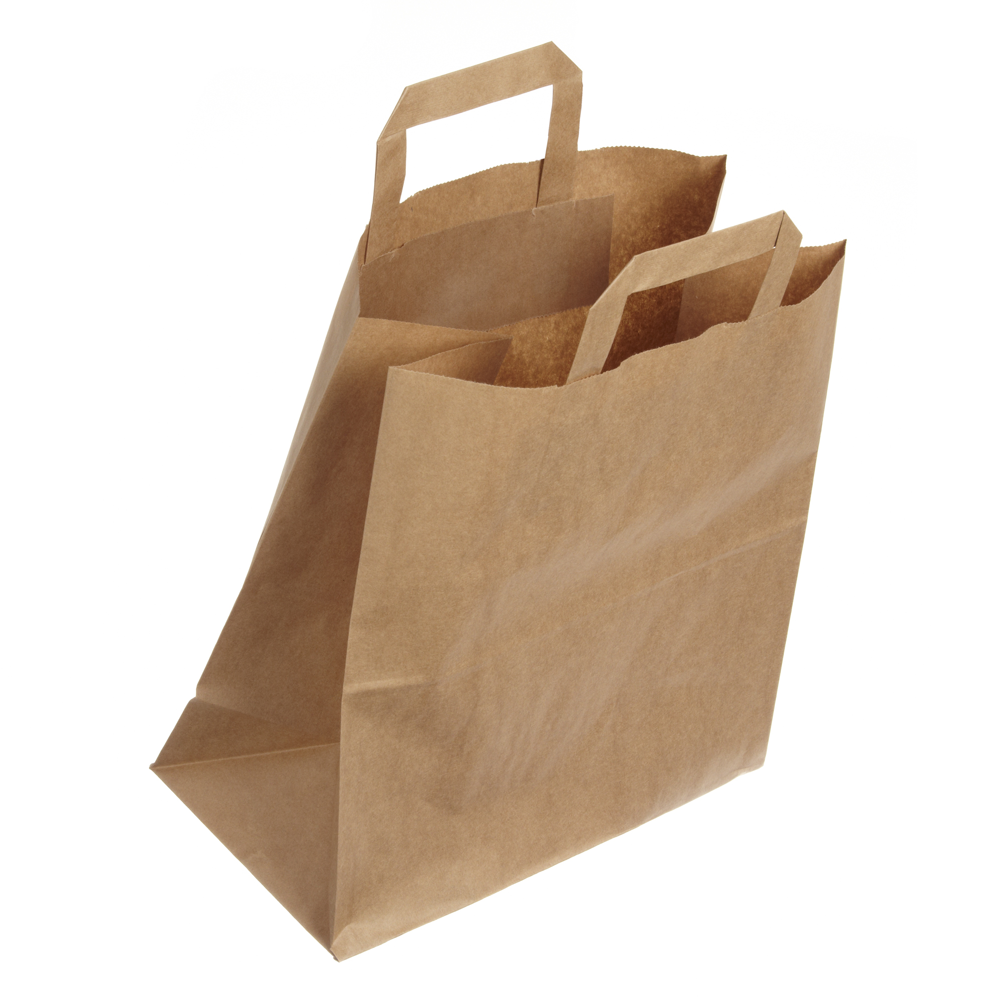 Sacs kraft brun à poignées et fond plat 260x140x290 mm 250 sacs