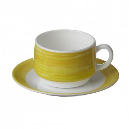 Sous-tasse à thé Arcoroc Brush jaune diam. 140 mm - Réf. 564116 - Illustration n°1