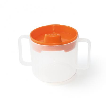 Tasse à 2 anses et son couvercle orange - Réf. 611430 - Illustration n°1