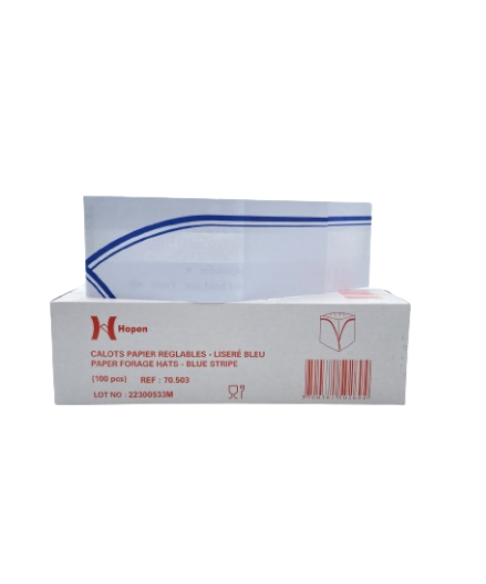 Calot liseré bleu - Boite de 100