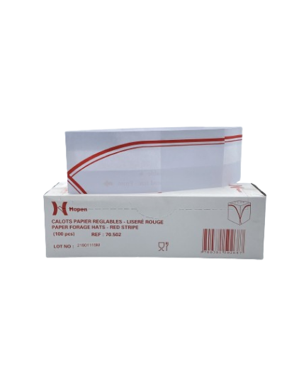 Calot liseré rouge - Boite de 100