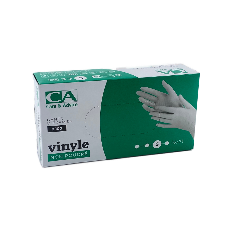 Gants vinyle small - Boite de 100