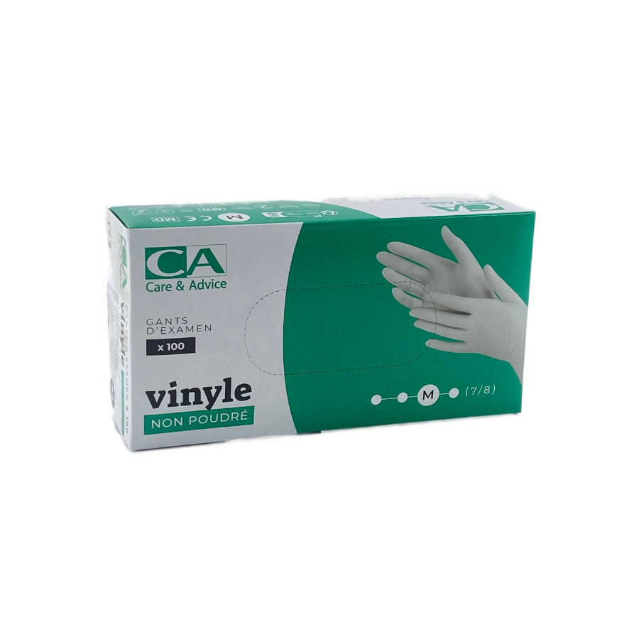 Gants vinyle medium - Boite de 100