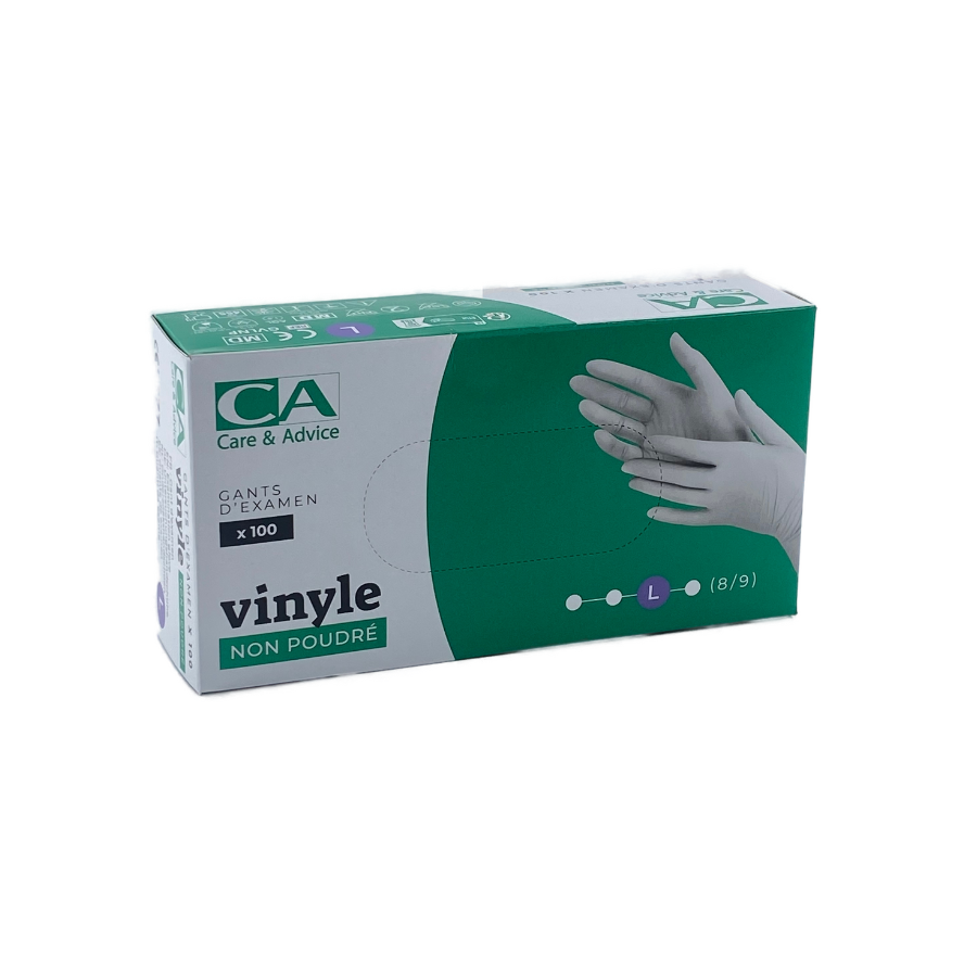 Gants vinyle large - Boite de 100