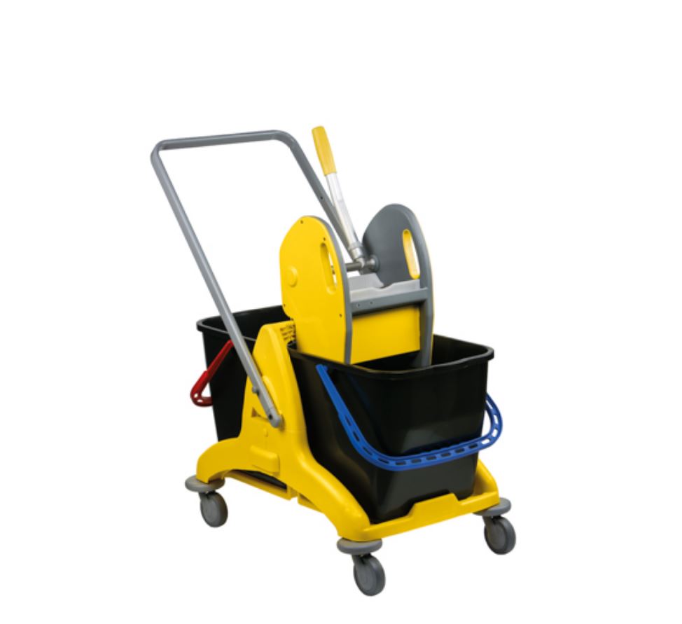 Chariot de lavage sol compact - 2 seaux avec presse