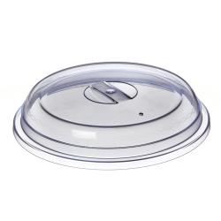 Couvre-assiettes transparent bleu en polyamide diam. 230 mm