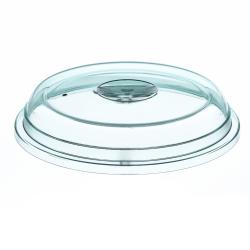 Couvre-assiettes transparent vert en polyamide diam. 230 mm