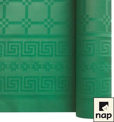 Nappe en papier damassé vert - Rouleau 1.2 x 25 m