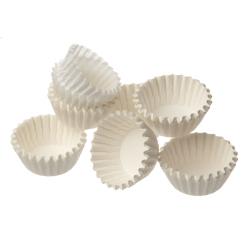 Lot de 1000 caissettes rondes plissées en papier blanc diam 3.3 cm