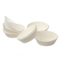 Caissettes rondes plissées en papier blanc diam 6 cm