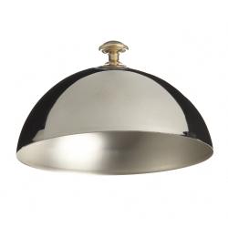 Cloche en inox diam 22 cm, boule en laiton