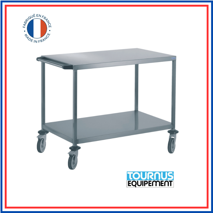 Chariot polyvalent inox 107x60x85 cm avec 2 plateaux
