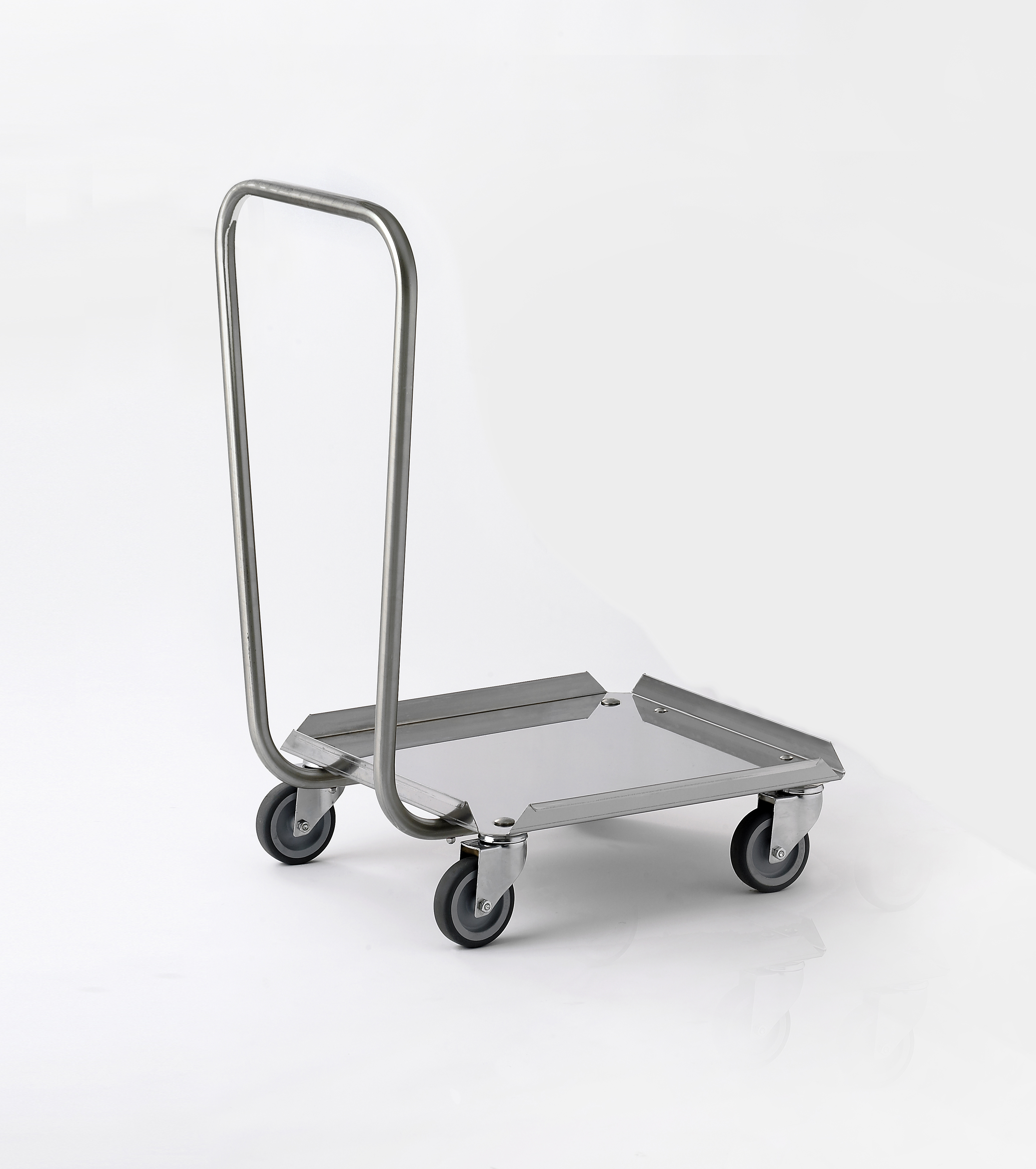 Chariot porte-casiers 60x51 cm tout inox avec rampe