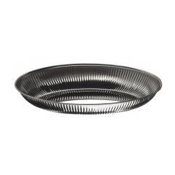 Corbeille à pain ovale cannelée en inox 260 mm