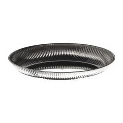 Corbeille à pain ovale cannelée en inox 310 mm