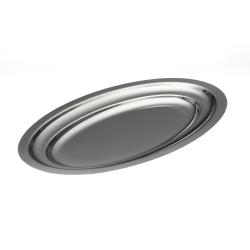 Plat ovale en inox 18 % longueur 340 mm