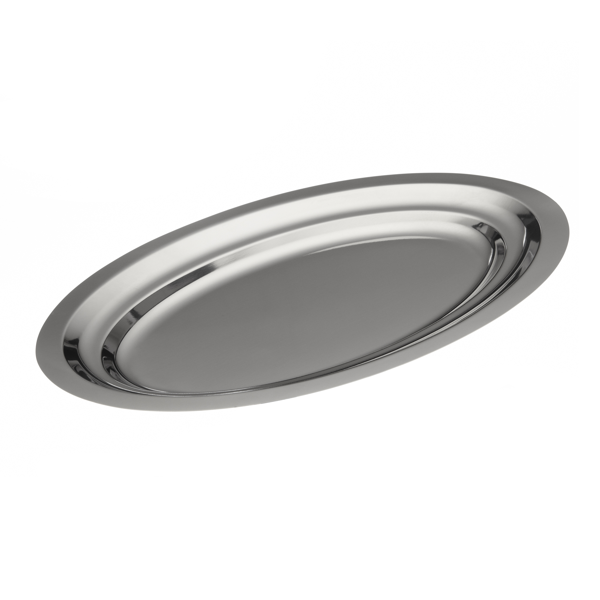 Plat ovale en inox 18 % longueur 380 mm