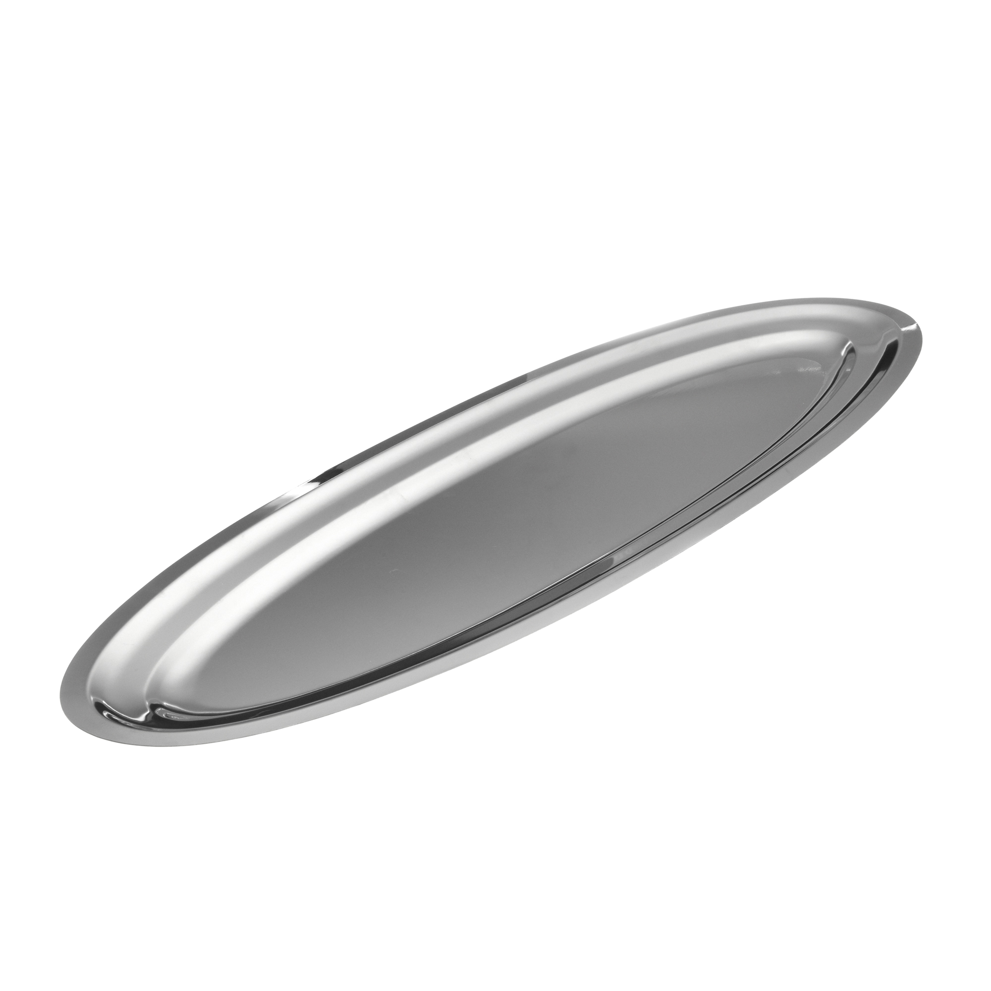 Plat traiteur ovale en inox 18 % longueur 800 mm