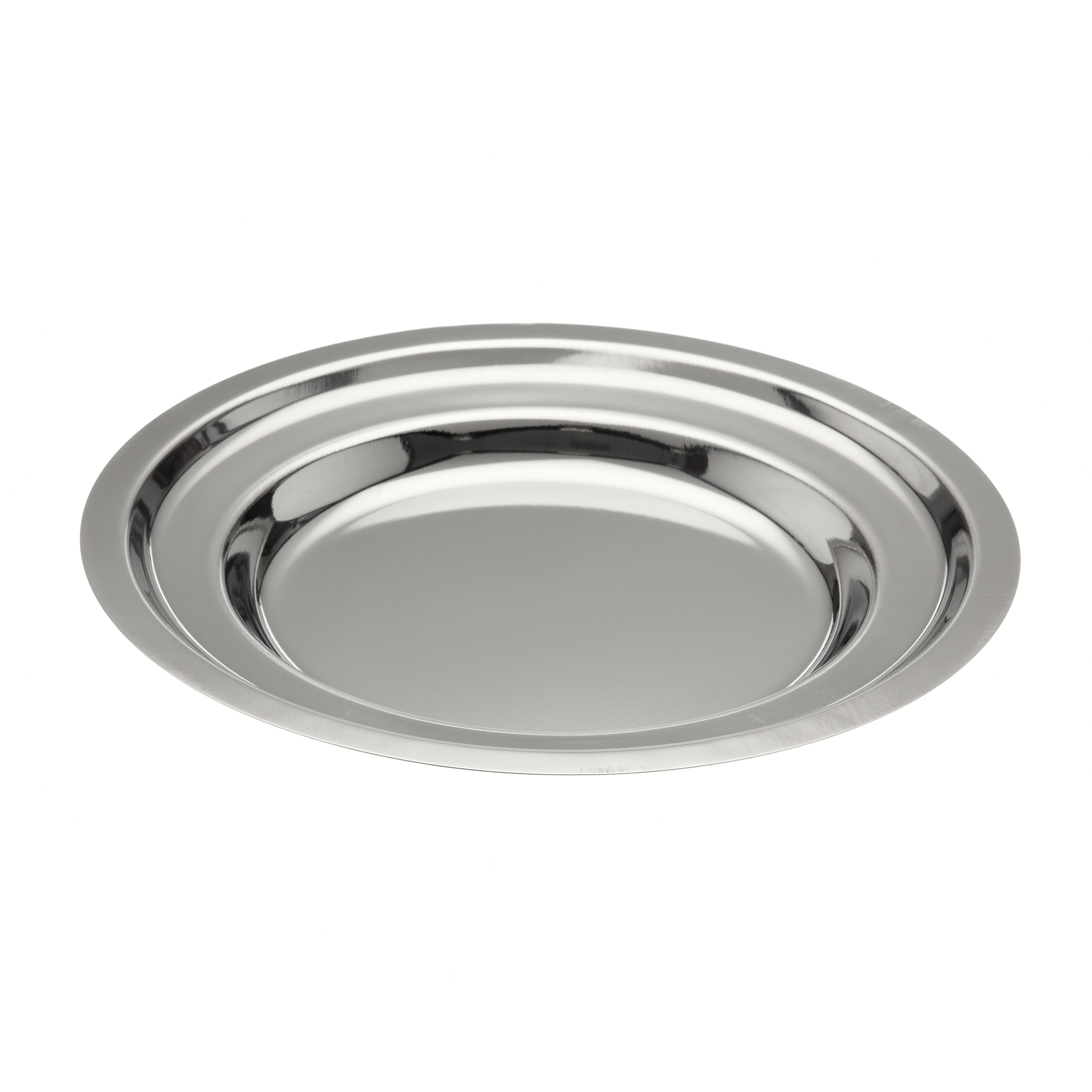Plat rond creux en inox 18% diam. 330 mm